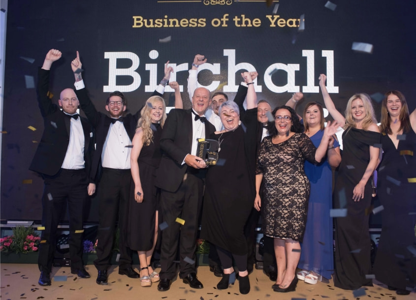 Birchall Foodservice employees at an awards night
